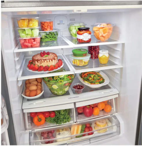 Réfrigérateur à portes françaises de 30 po LG® de 21,8 pi³ - Acier inoxydable noir résistant aux traces de doigts 1