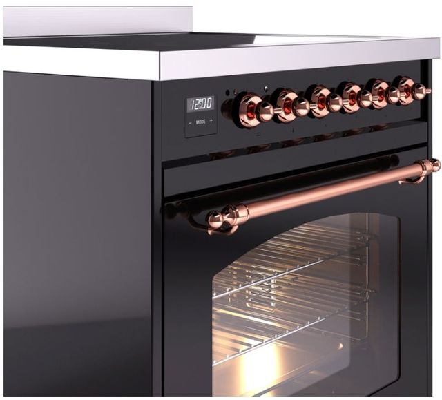 Ilve Nostalgie II 30 Glossy Black Freestanding Induction Range