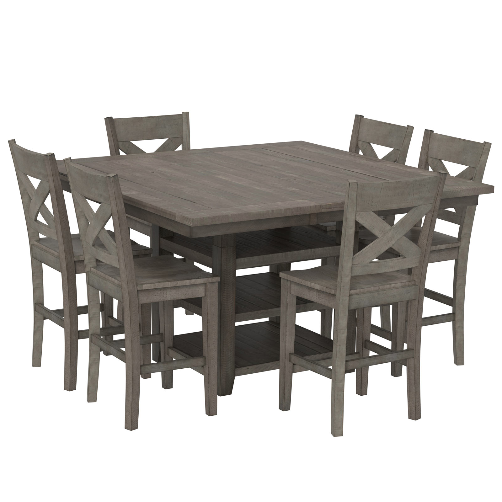 Jofran Outer Banks Hi/Low Storage Table & Six Counter Stools