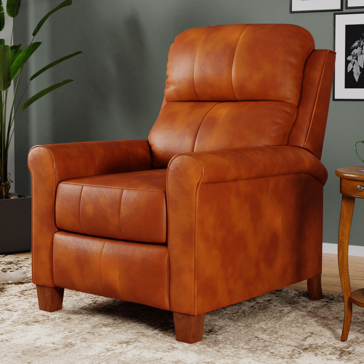 Southern Motion Pep Talk Leather Push Back Recliner