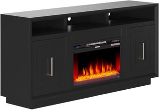 Legends Furniture Inc. Sunset Seal Skin Black 67" Fireplace Console