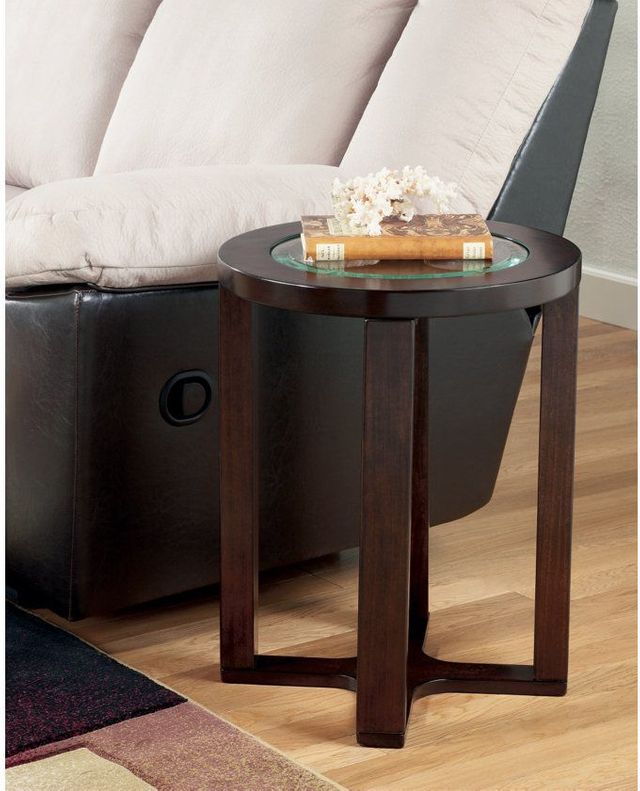 Signature Design by Ashley® Marion Dark Brown Round End Table 4
