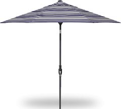 Treasure Garden® UM9709 Reliant Coast Stripe/Black 9' Crank Umbrella