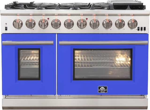 FORNO® Capriasca 48 Blue Pro Style Gas Range, Big Sandy Superstore
