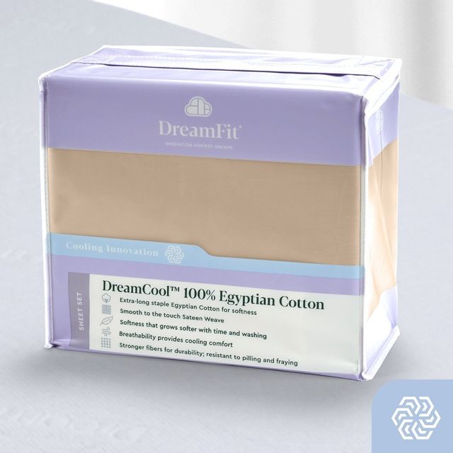 DreamFit® DreamCool™ Egyptian Cotton Truffle Queen Sheet Set 28