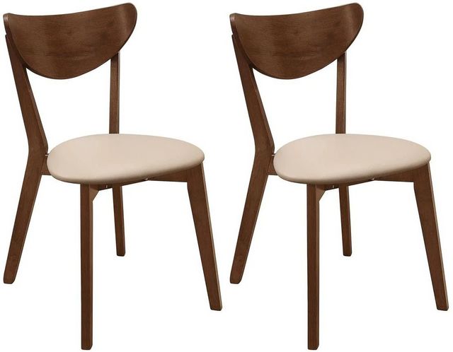 Coaster® Kersey Set of 2 Beige And Chestnut Dining Side Chairs-0