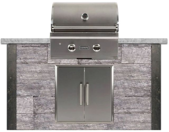 Coyote Outdoor Living 5' Stone Gray Weathered Wood Grill Island | Ed