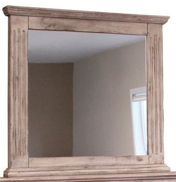 International Furniture Direct Terra White Wood Mirror-0