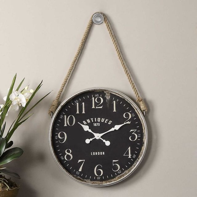 Uttermost® Bartram Matte Black Wall Clock-1