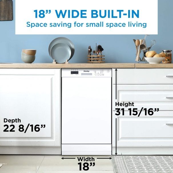 Danby® 18" White Built In Dishwasher-3
