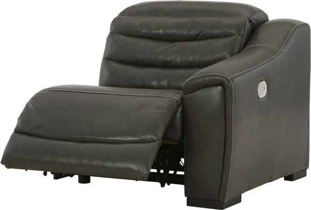 Signature Design by Ashley® Center Line 3-Piece Dark Gray Power Reclining Loveseat with Console 5