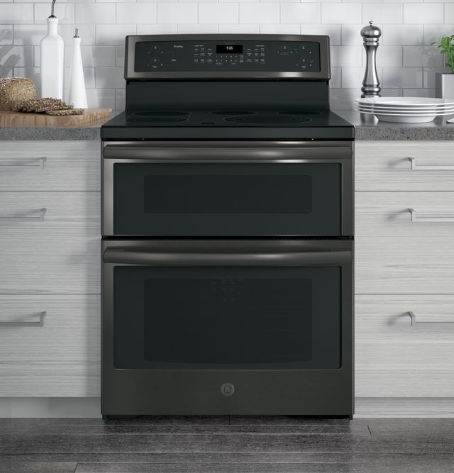 GE Profile™ 29.88" Black Stainless Steel Free Standing Double Oven Electric Range 7