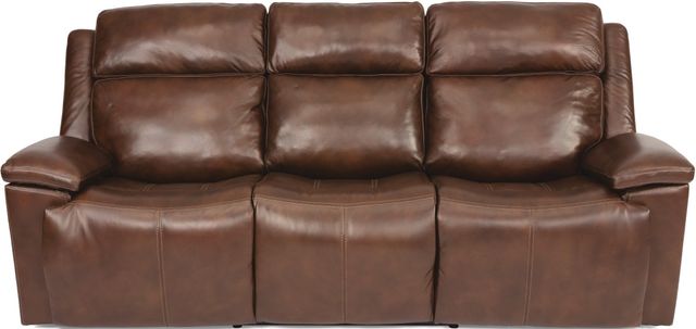 Flexsteel® Chance Brown Leather Power Gliding Sofa with Power Headrest-1
