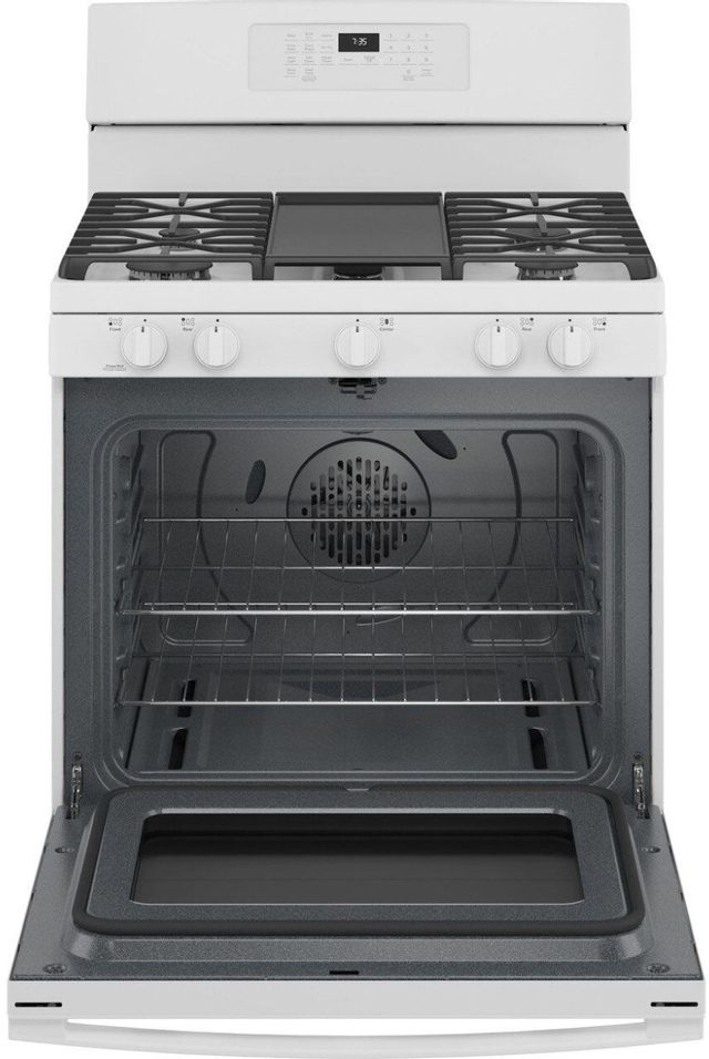 GE® 30" White Free Standing Gas Convection Range 1