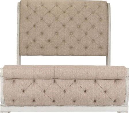 Liberty Abbey Park Antique White Queen Upholstered Sleigh Bed-1