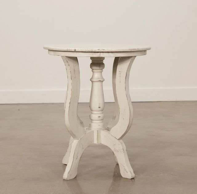 Vintage Furniture Tiffany White Accent Table-1