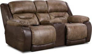 HomeStretch Silt Power Reclining Loveseat with Console