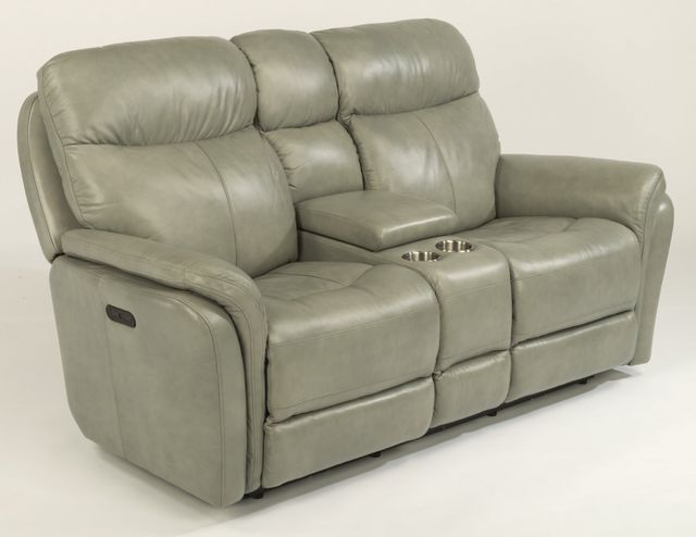 Flexsteel® Zoey Power Reclining Loveseat with Console and Power Headrests-0