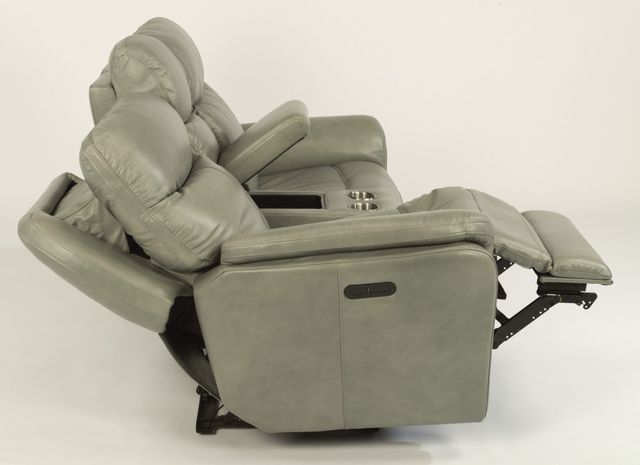 Flexsteel® Zoey Power Reclining Loveseat with Console and Power Headrests-3