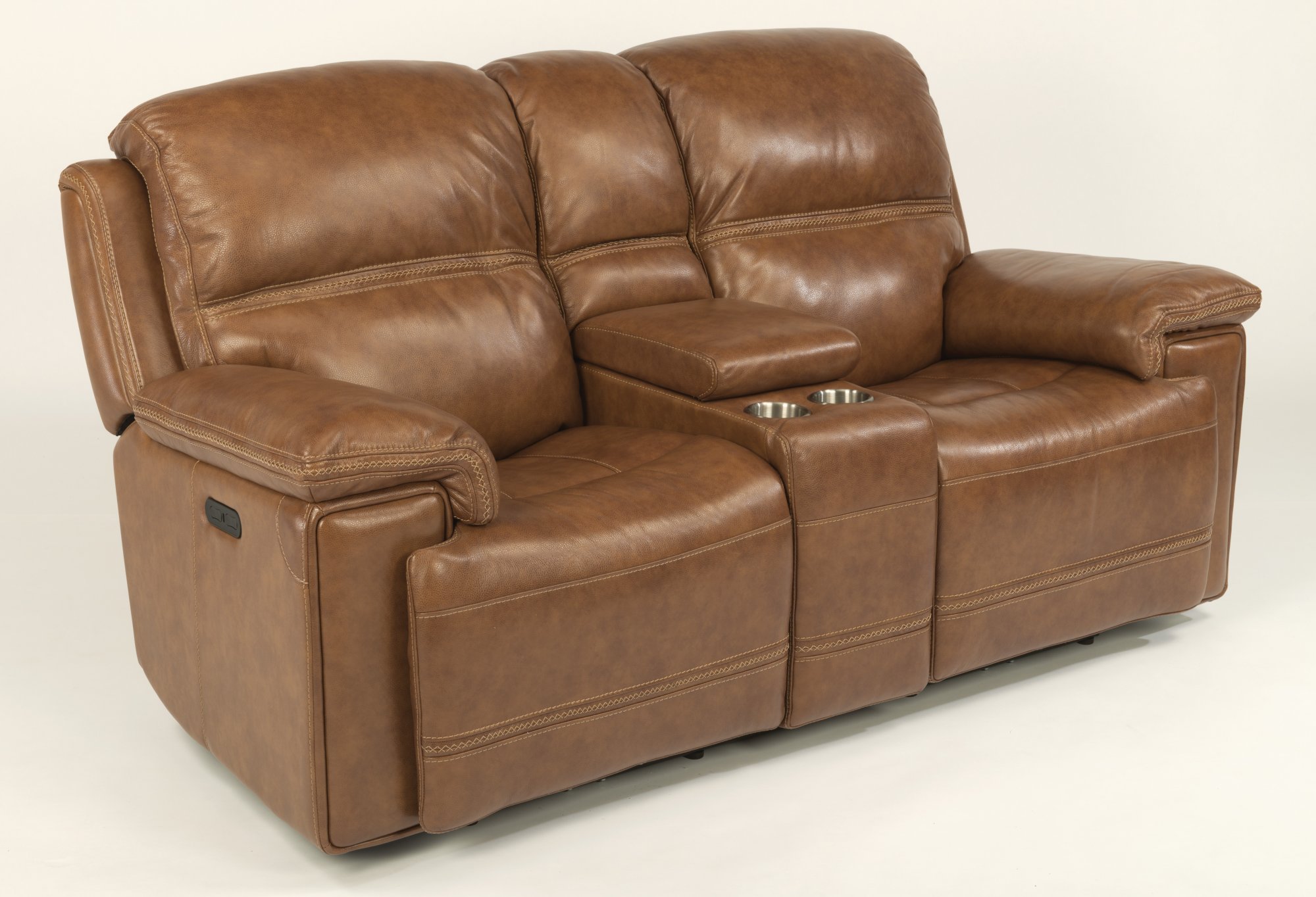 flexsteel fenwick leather sofa