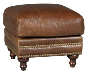 Leather Italia Georgetowne Butler All Leather Ottoman