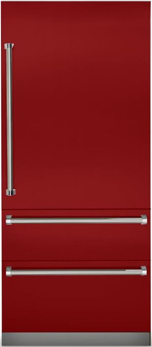 Viking® Professional 7 Series 20 Cu. Ft. Fully Integrated Bottom Freezer Refrigerator-Apple Red
