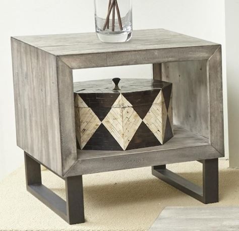 Jofran Inc. Mulholland Drive Brown End Table with Black Base