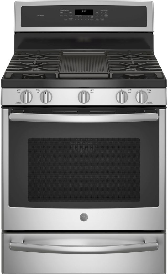 GE® Profile™ Series 30" Stainless Steel Dual Fuel Free Standing Convection Range