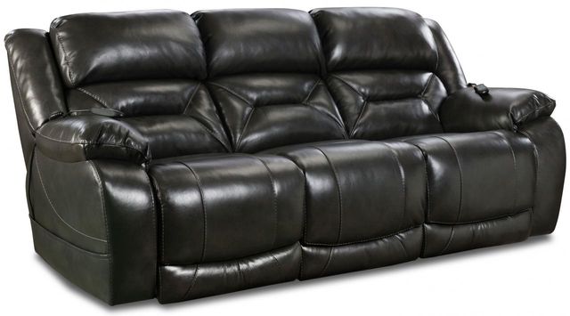 HomeStretch Custom Comfort Black Double Reclining Power Sofa