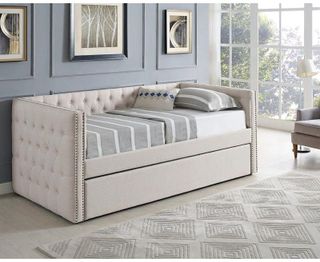 Crown Mark All Trina Ivory Upholstered Day Bed
