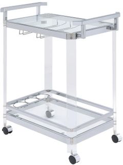 Coaster® Jefferson Clear 2-Tier Glass Serving Cart