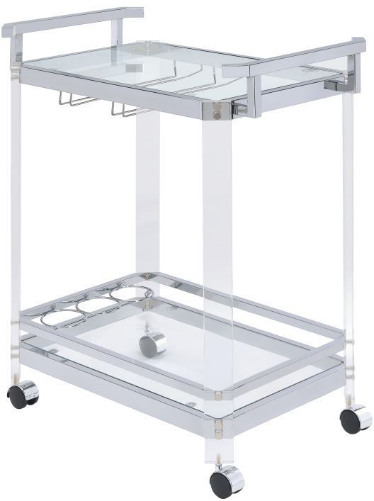 Coaster® Jefferson Clear 2-Tier Glass Serving Cart-0