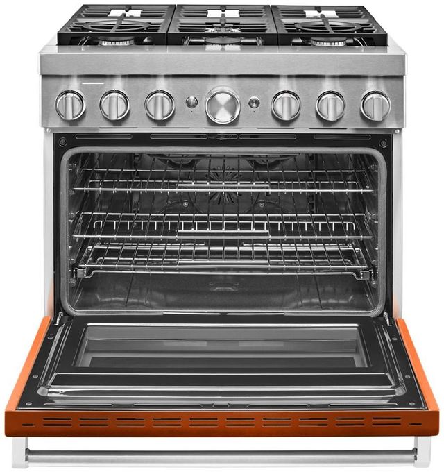 KitchenAid® 36" Scorched Orange Commercial-Style Free Standing Dual Fuel Range 1