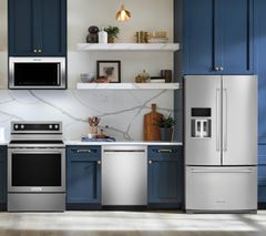 KitchenAid 4 Piece Kitchen Package with a 26.8 Cu. Ft. Stainless Steel with PrintShield™ Finish French Door Refrigerator