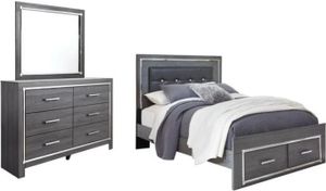 Signature Design by Ashley® Lodanna 3-Piece Gray Queen Panel Bed Set