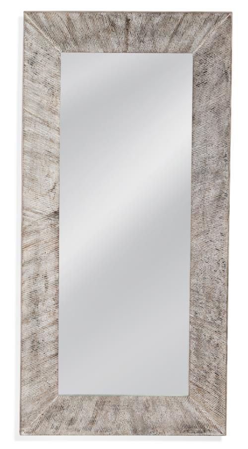 Bassett Mirror Jameston Distressed White Floor Mirror