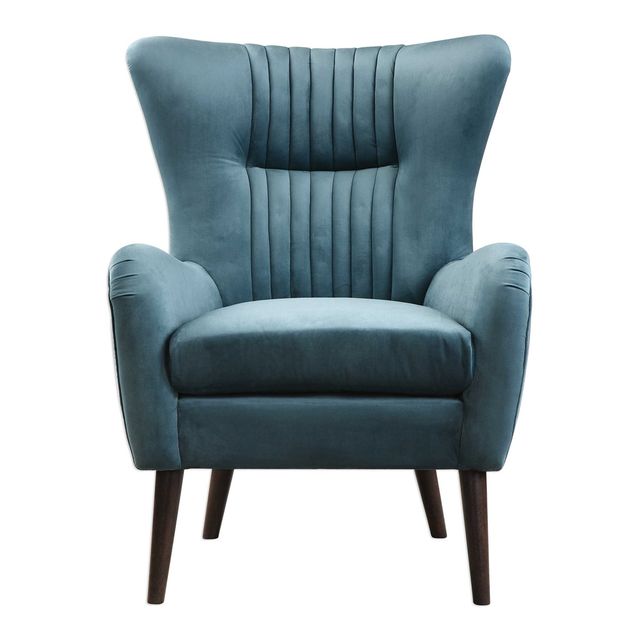 Uttermost® Dax Teal Blue Accent Chair-0