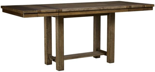 Signature Design by Ashley® Moriville 5-Piece Grayish Brown Counter Height Dining Table Set 1