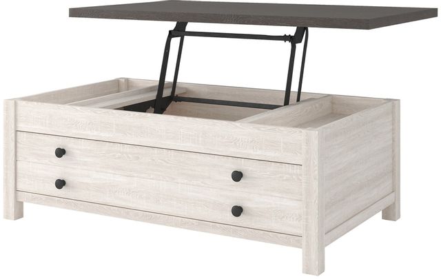 Signature Design by Ashley® Dorrinson Two-tone Rectangular Lift Top Cocktail Table 9