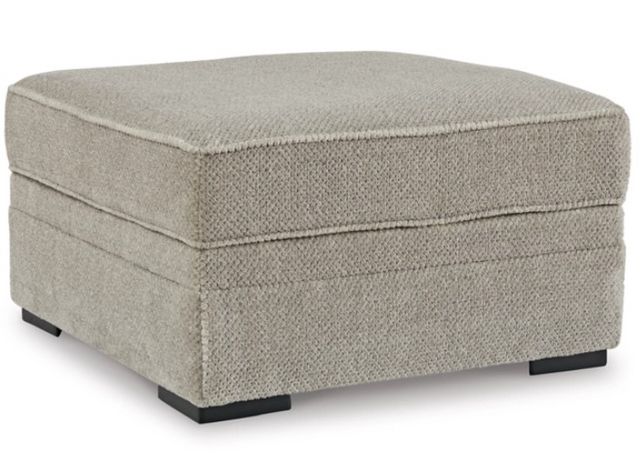 Repose-pieds ottoman en tissue gris FLORLI 