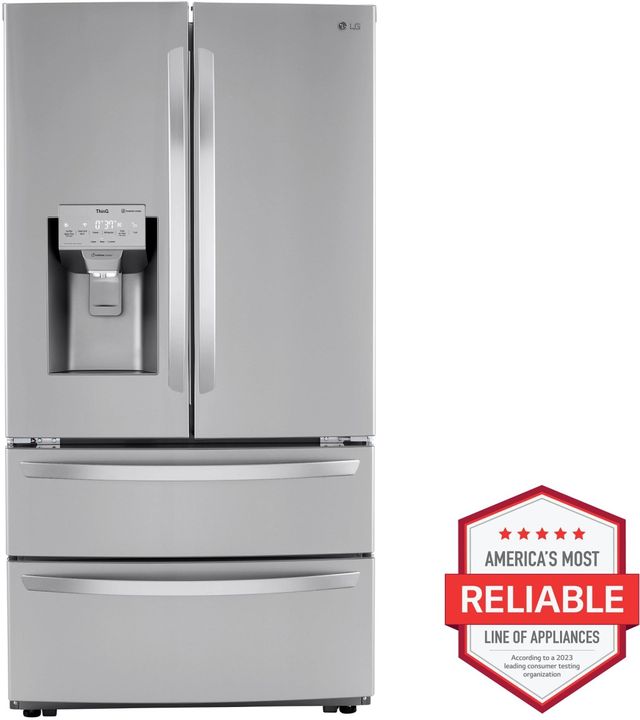 LG 22.0 Cu. Ft. Print Proof Stainless Steel Counter Depth French Door Refrigerator-1