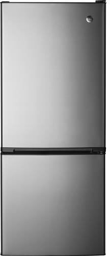 GE® 10.5 Cu. Ft. Bottom Freezer Refrigerator-Black Galvanized Steel