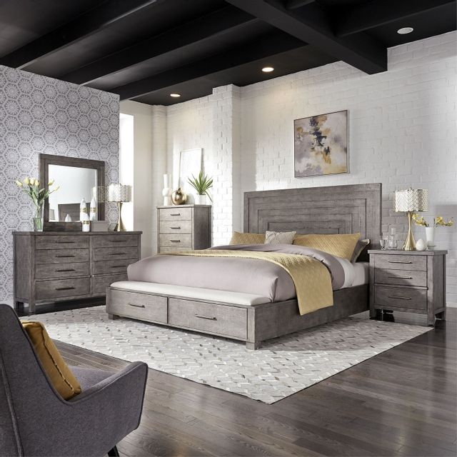 Liberty Furniture Modern Farmhouse 5 Piece Dark Gray King Storage Bed Set 406 Br Ksbdmcn Ken S Appliance America S Mattress Gallery