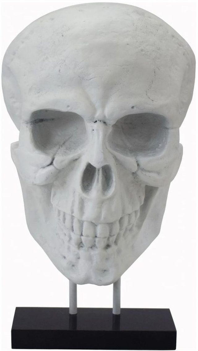 Moe's Home Collection Braincase White Skull Statue 2