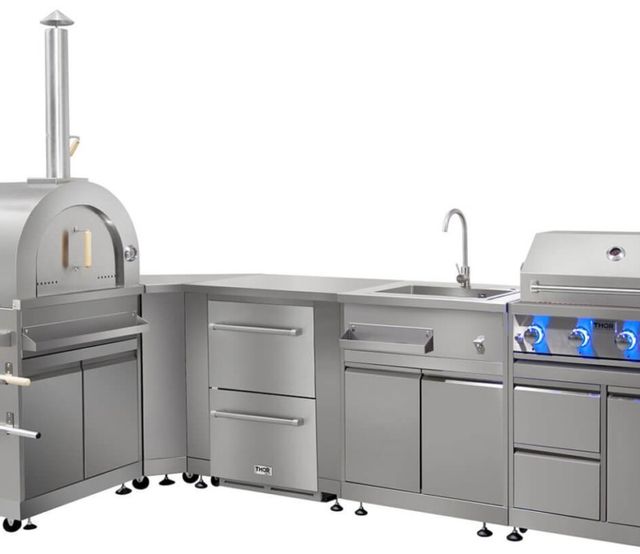 Thor Kitchen® 38" Stainless Steel Pizza Oven and Cabinet  4