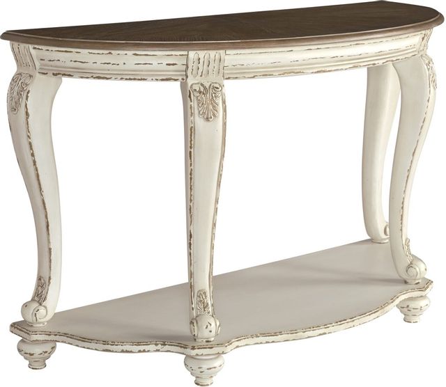 Signature Design by Ashley® Realyn White/Brown Sofa Table-0
