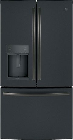 GE Profile™ 22.23 Cu. Ft. Black Slate Counter Depth French Door Refrigerator-PYE22KELDS