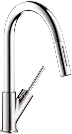 AXOR Starck Chrome Prep Kitchen Faucet 2-Spray Pull-Down, 1.75 GPM-10824001