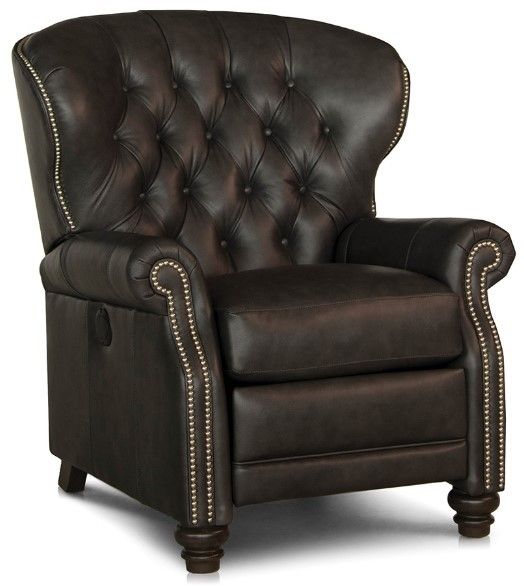 Smith Brothers Dark Brown Leather Pressback Reclining Chair | Arthur F ...