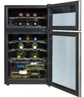 Refroidisseur à vin de 29 bouteilles de 19 po GE Profile® - Acier inoxydable noir 2